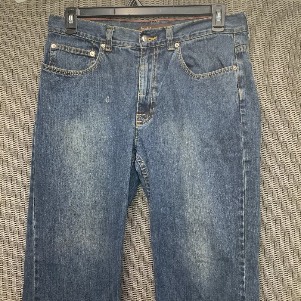 Perry Ellis Men's Cottons Relaxed Fit 33 x 30 Blue Denim Jeans - Picture 5 of 9